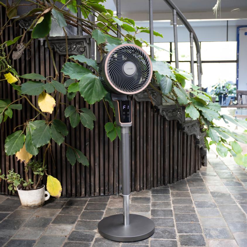 Livoo Ventilator podea livoo, 70 w, 29 cm, 3 viteze, oscilatie, telecomanda, temporizator, gri, dom486