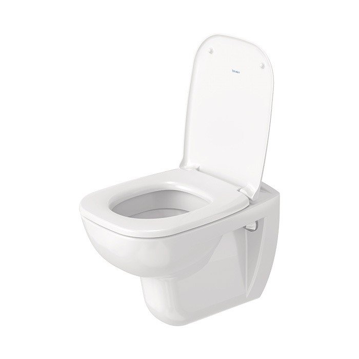Set vas WC Duravit 45351900A1, D-Code, montaj suspendat, tip clatire jet de apa, tip evacuare orizontala, alb [2]