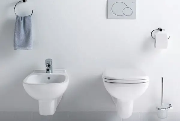 Set vas WC Duravit 45351900A1, D-Code, montaj suspendat, tip clatire jet de apa, tip evacuare orizontala, alb [6]