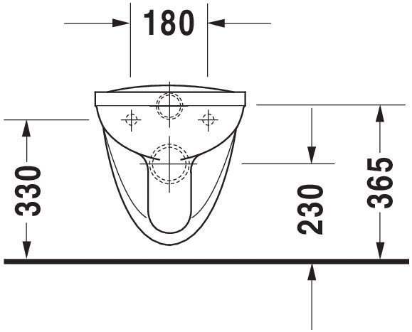 Vas WC Duravit 0184090000, D-Code, montaj suspendat, tip clatire jet de apa, tip evacuare orizontala, alb [10]