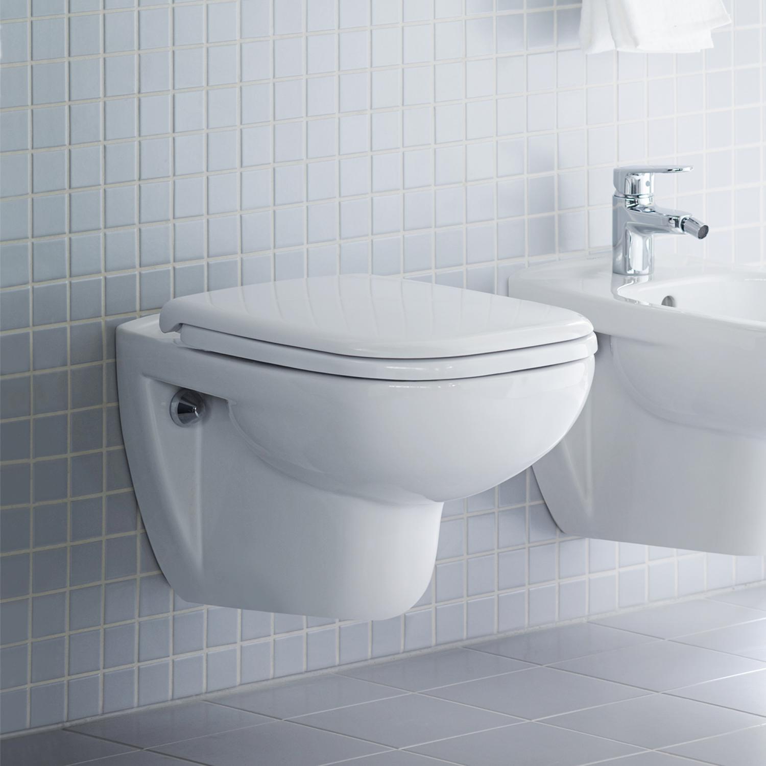 Set vas WC Duravit 45700900A1, D-Code, montaj suspendat, zona montaj interior, tip clatire jet de apa, alb [7]