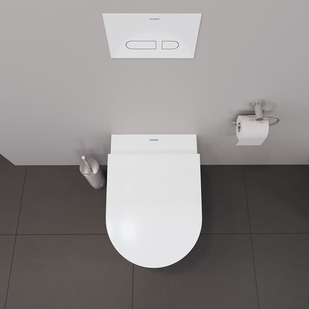 Set vas WC Duravit 45780900A1, D-Neo, montaj suspendat, tip clatire jet de apa, tip evacuare orizontala, alb [17]