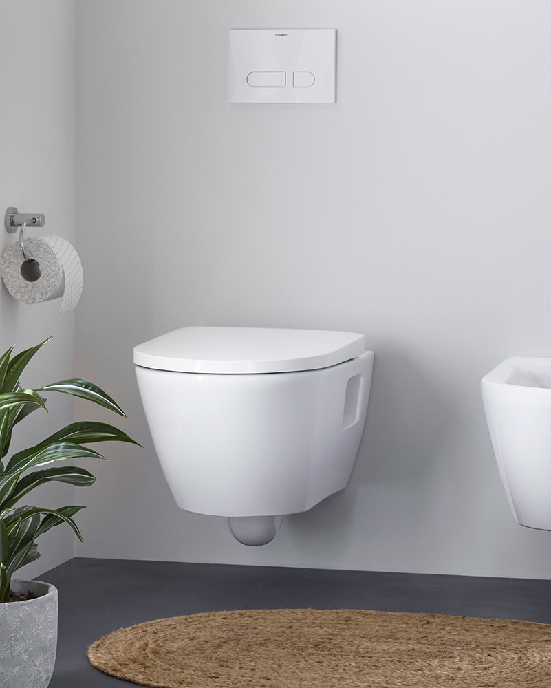 Set vas WC Duravit 45780900A1, D-Neo, montaj suspendat, tip clatire jet de apa, tip evacuare orizontala, alb [19]