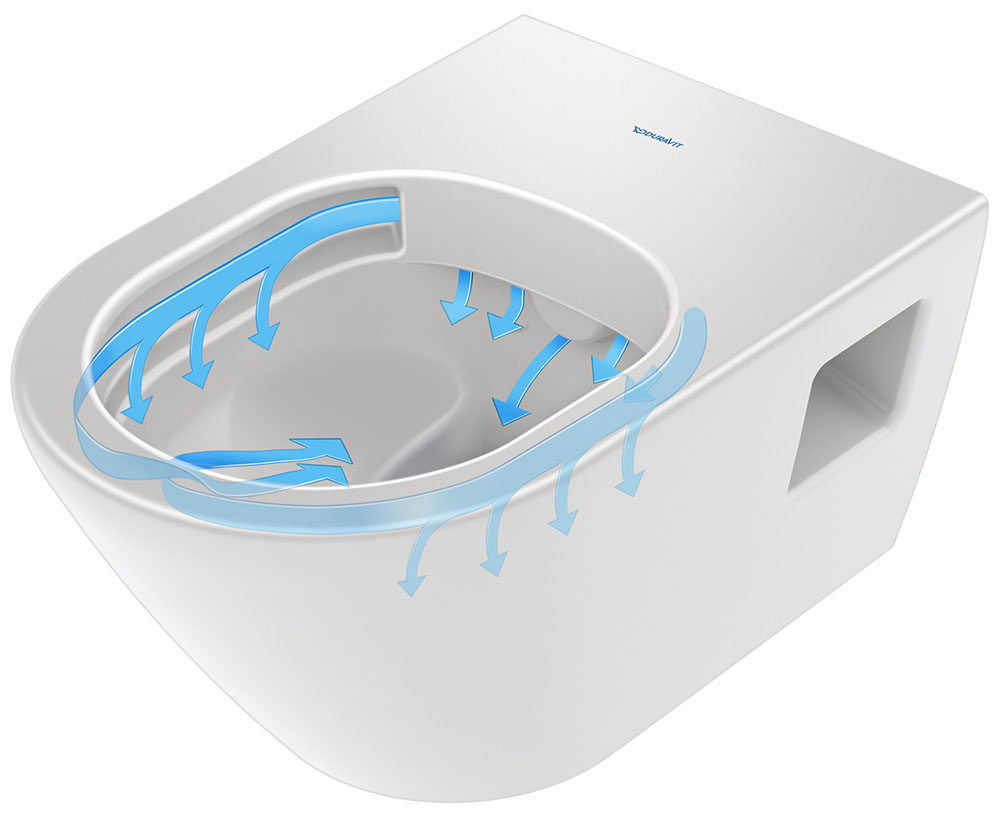 Set vas WC Duravit 45780900A1, D-Neo, montaj suspendat, tip clatire jet de apa, tip evacuare orizontala, alb [7]