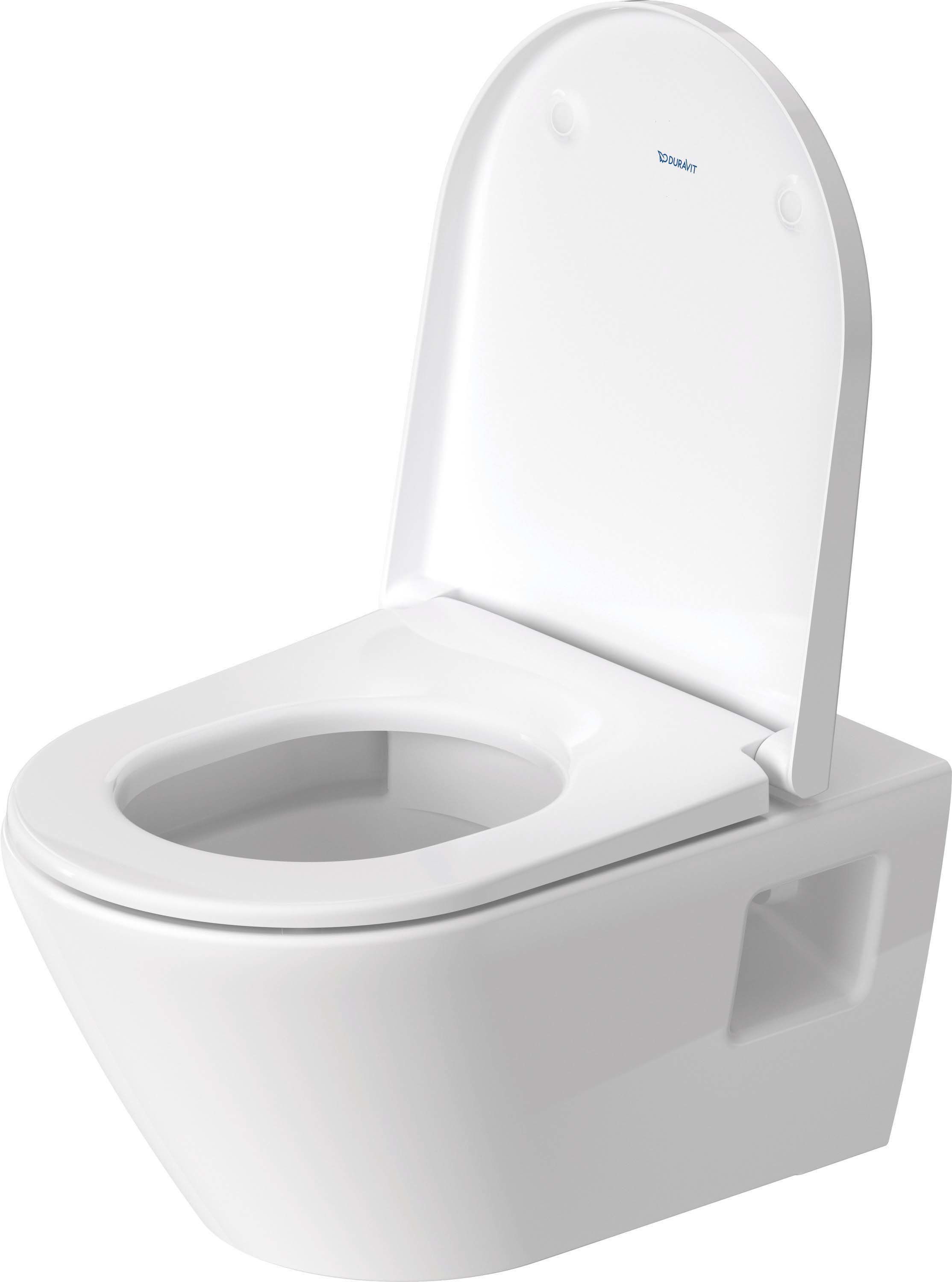 Set vas WC Duravit 45780900A1, D-Neo, montaj suspendat, tip clatire jet de apa, tip evacuare orizontala, alb [2]