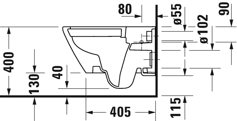 Vas WC Duravit 2577090000, D-Neo, montaj suspendat, tip clatire jet de apa, tip evacuare orizontala, alb [19]