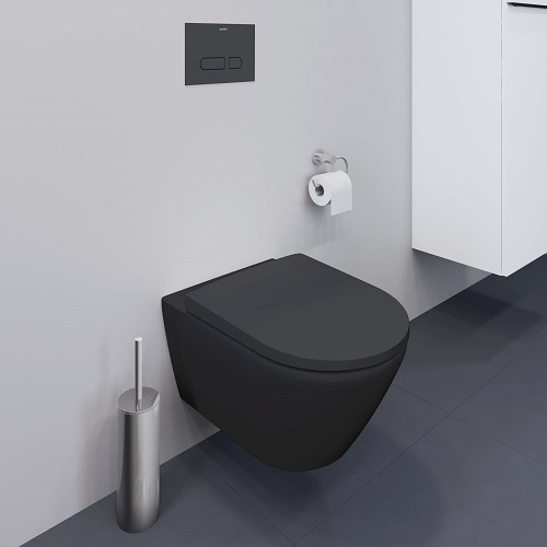 Vas WC Duravit 2577098900, D-Neo, montaj suspendat, tip clatire jet de apa, tip evacuare orizontala, antracit [7]