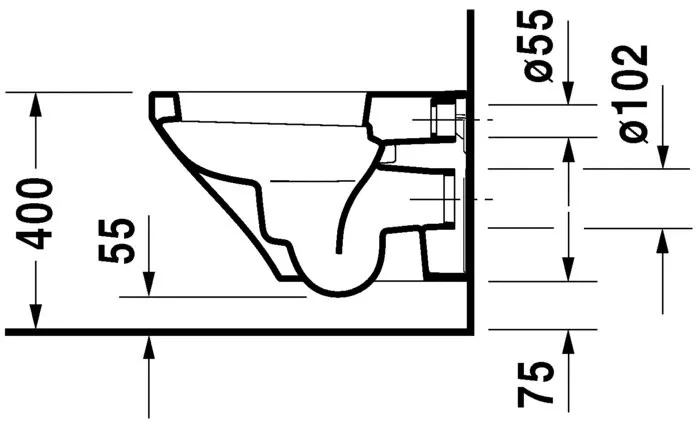 Set vas WC Duravit 45520900A1, DuraStyle, montaj suspendat, tip clatire jet de apa, tip evacuare orizontala, alb [10]
