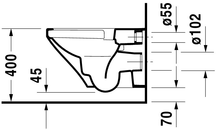 Set vas WC Duravit 45510900A1, DuraStyle, montaj suspendat, tip clatire jet de apa, tip evacuare orizontala, alb [14]