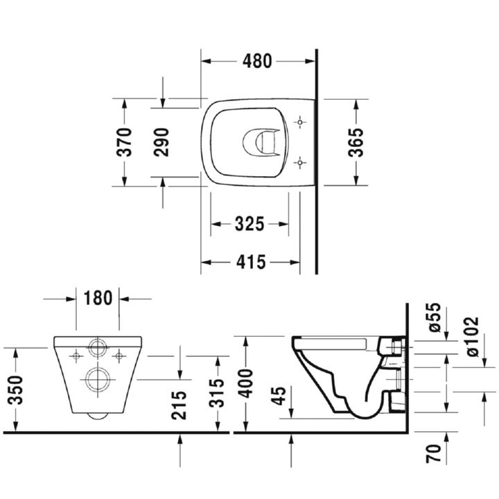 Set vas WC Duravit 45710900A1, DuraStyle, montaj suspendat, tip clatire jet de apa, tip evacuare orizontala, alb [11]