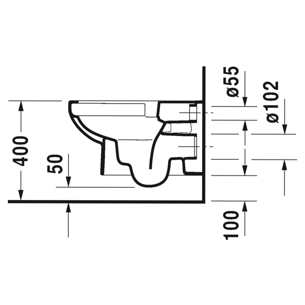 Vas WC Duravit 45620900A1, DuraStyle, montaj suspendat, tip clatire jet de apa, tip evacuare orizontala, alb [19]