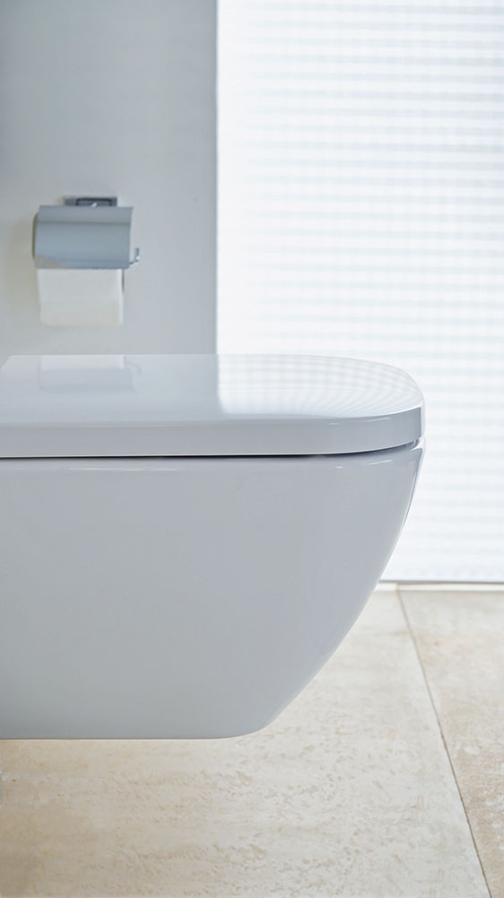 Vas WC Duravit 2221090000, Happy D.2, montaj suspendat, tip clatire jet de apa, tip evacuare orizontala, alb [3]