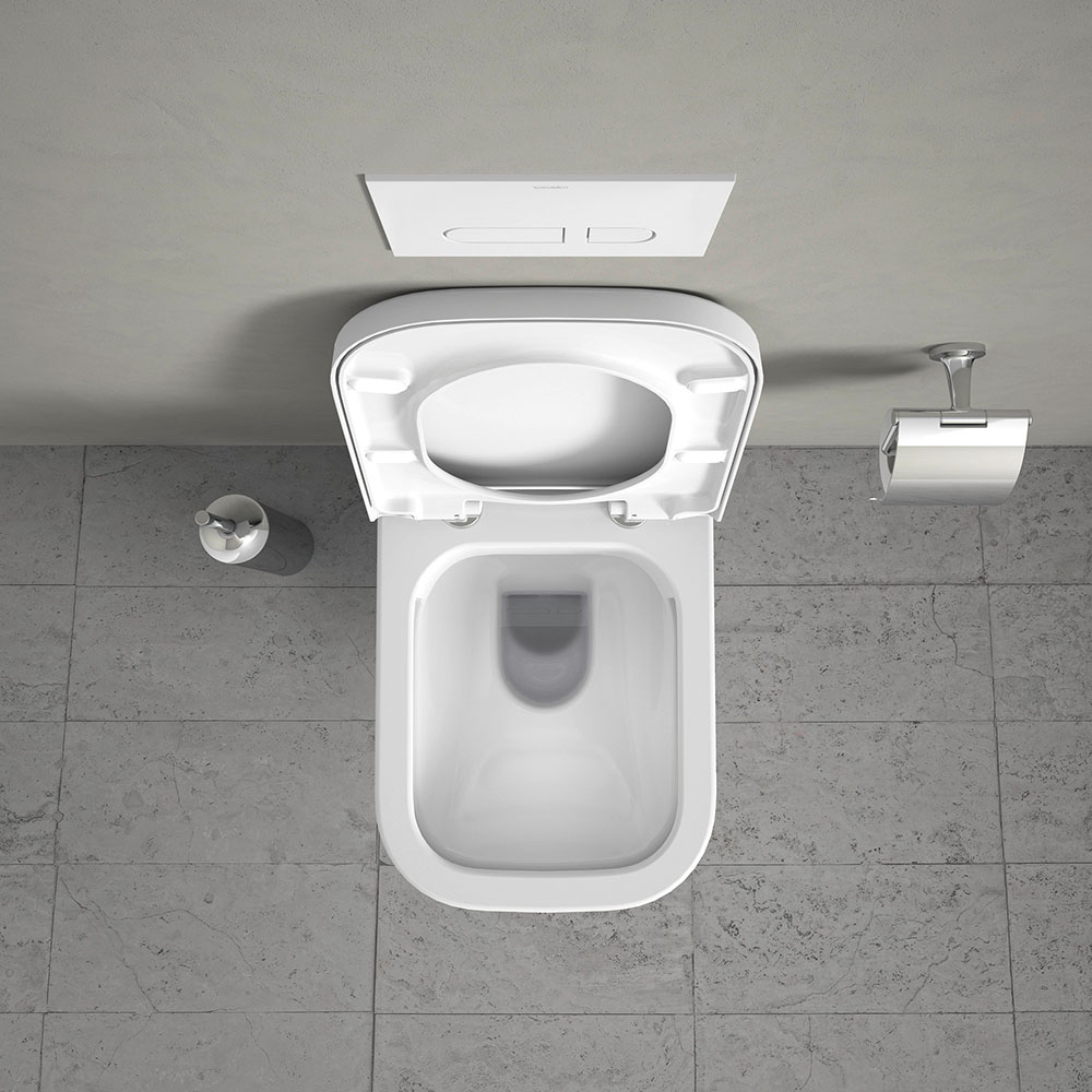 Vas WC Duravit 2222090000, Happy D.2, montaj suspendat, tip clatire jet de apa, tip evacuare orizontala, alb [12]