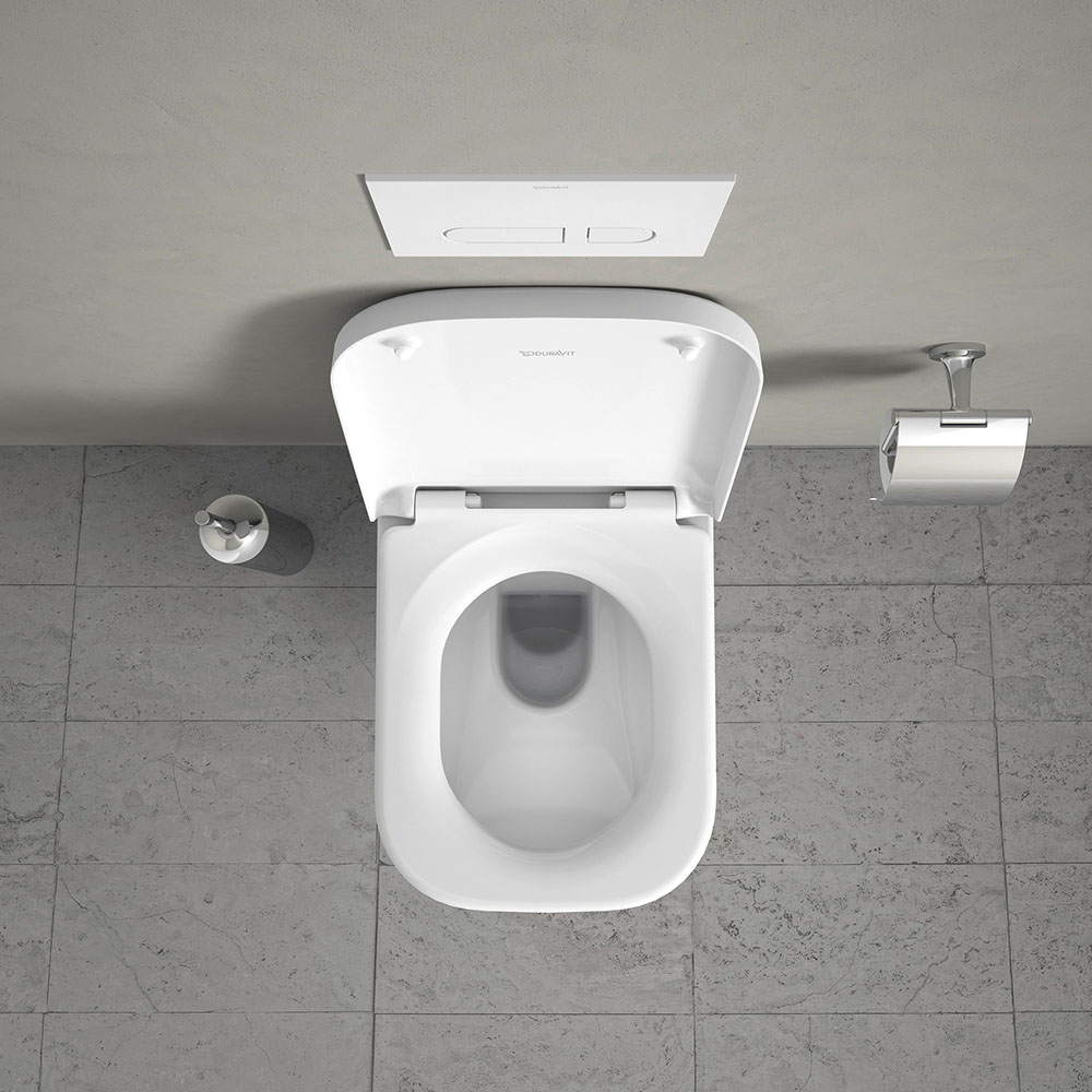 Vas WC Duravit 2222090000, Happy D.2, montaj suspendat, tip clatire jet de apa, tip evacuare orizontala, alb [13]
