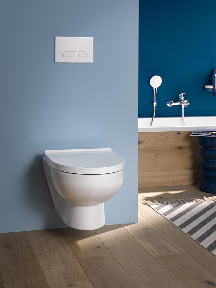 Set vas WC Duravit 45750900A1, No 1, montaj suspendat, tip clatire jet de apa, tip evacuare orizontala, alb [10]