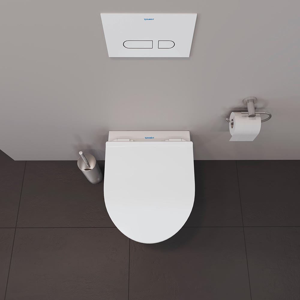 Set vas WC Duravit 45750900A1, No 1, montaj suspendat, tip clatire jet de apa, tip evacuare orizontala, alb [6]