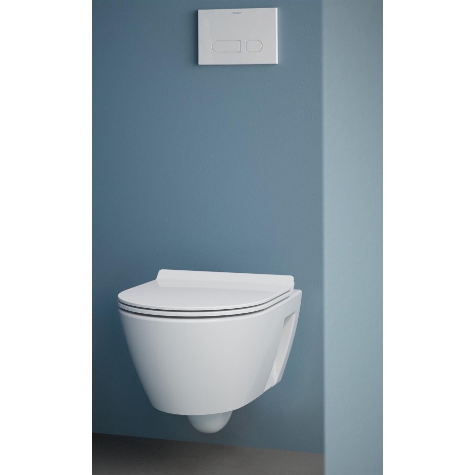 Set vas WC Duravit 45820900A1, No 1, montaj suspendat, tip clatire jet de apa, tip evacuare orizontala, alb [2]