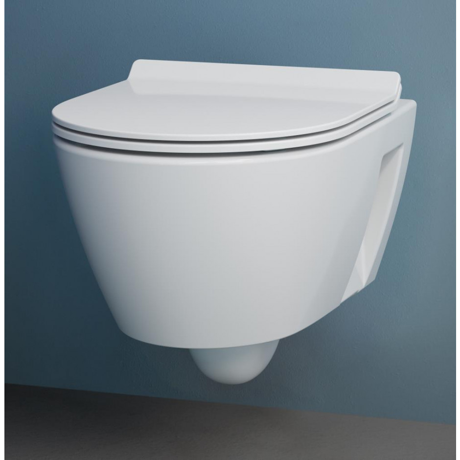Set vas WC Duravit 45820900A1, No 1, montaj suspendat, tip clatire jet de apa, tip evacuare orizontala, alb [1]