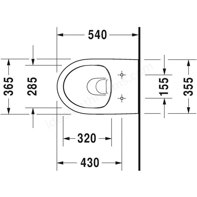 Vas WC Duravit 25620900002, NO 1, montaj suspendat, tip clatire jet de apa, tip evacuare orizontala, alb [9]