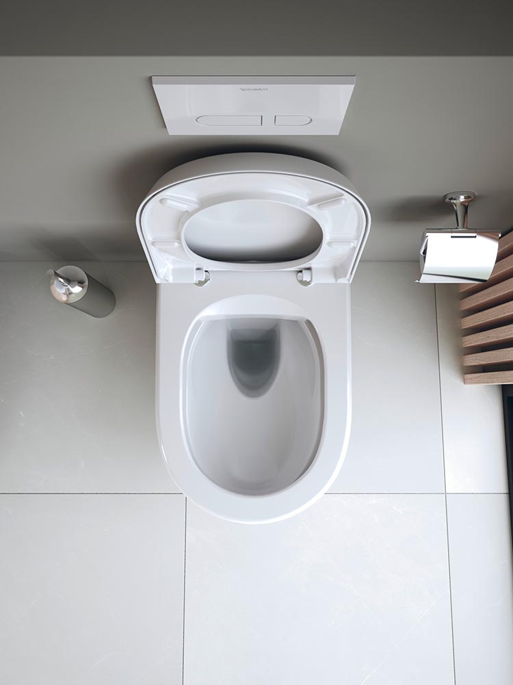 Vas WC Duravit 2556090000, Qatego, montaj suspendat, tip clatire jet de apa, tip evacuare orizontala, alb [7]