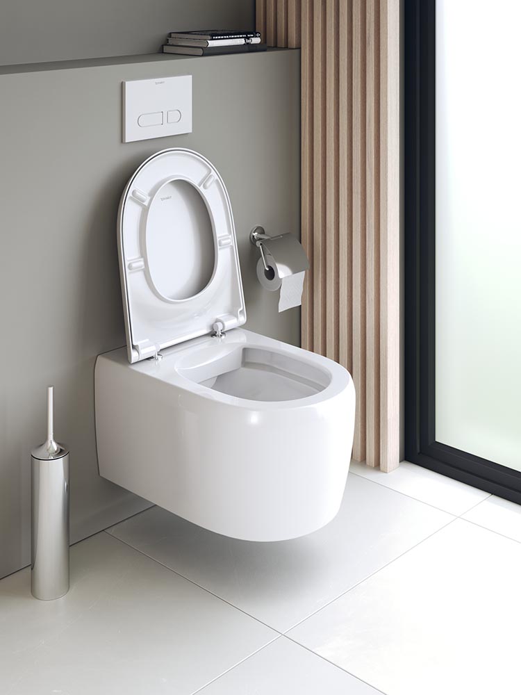 Vas WC Duravit 2556090000, Qatego, montaj suspendat, tip clatire jet de apa, tip evacuare orizontala, alb [5]