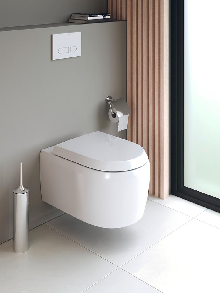 Vas WC Duravit 2556090000, Qatego, montaj suspendat, tip clatire jet de apa, tip evacuare orizontala, alb [1]