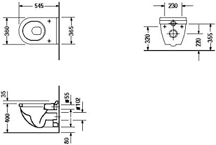 Vas WC Duravit 2206090000, Starck 3, montaj suspendat, zona montaj interior, tip clatire jet de apa, alb [1]