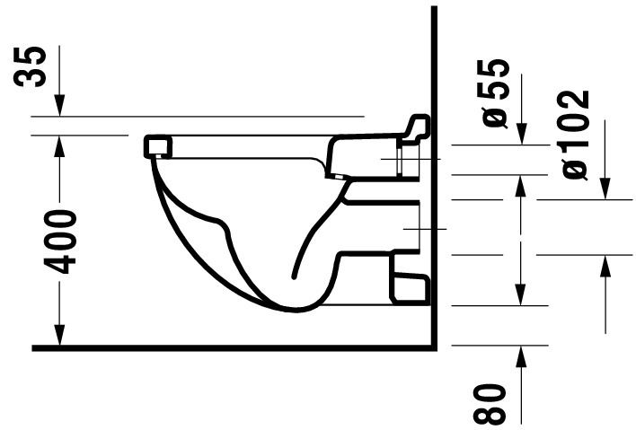 Vas WC Duravit 2206090000, Starck 3, montaj suspendat, zona montaj interior, tip clatire jet de apa, alb [4]