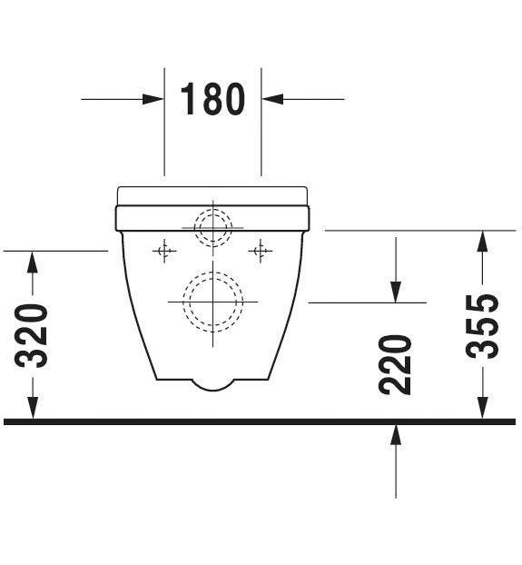 Vas WC Duravit 2202090000, Starck 3, montaj suspendat, tip clatire jet de apa, tip evacuare orizontala, alb [9]