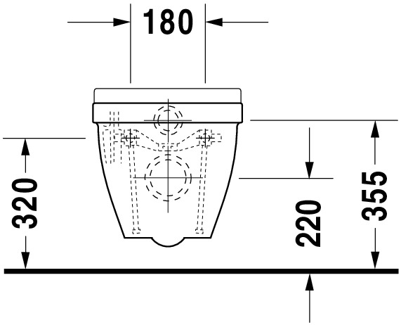 Vas WC Duravit 2226090000, Starck 3, montaj suspendat, tip clatire jet de apa, tip evacuare orizontala, alb [9]