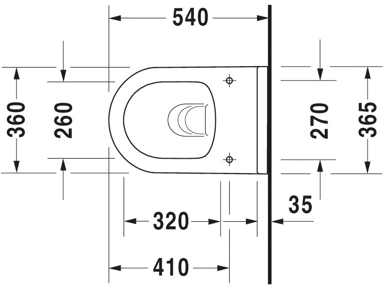 Vas WC Duravit 2527090000, Starck 3, montaj suspendat, tip clatire jet de apa, tip evacuare orizontala, alb [5]
