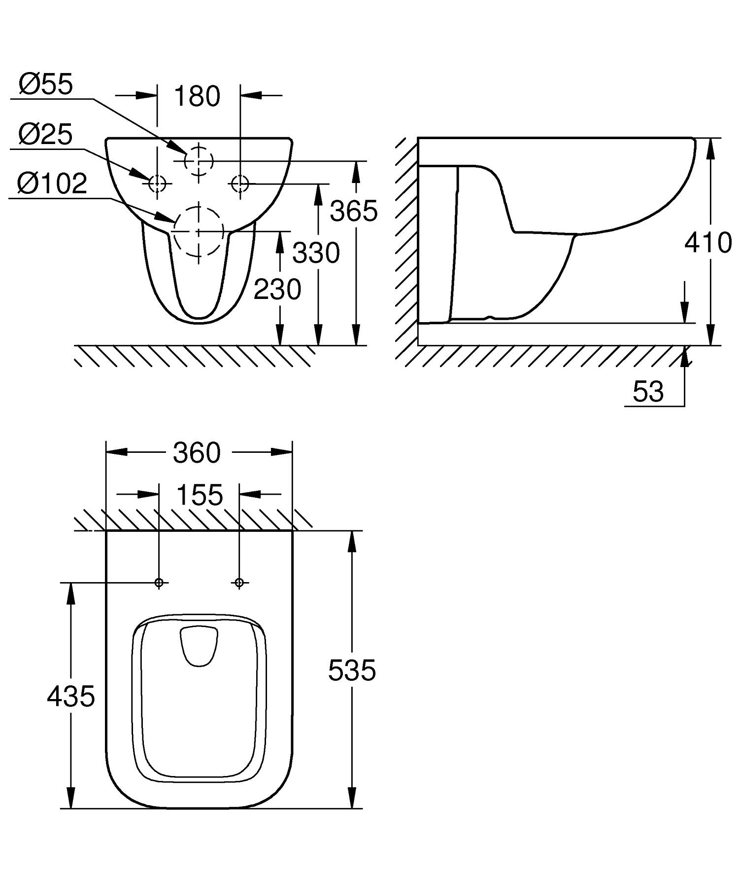 WC Grohe BauEdge, suspendat, Rimless, alb, 39809000…