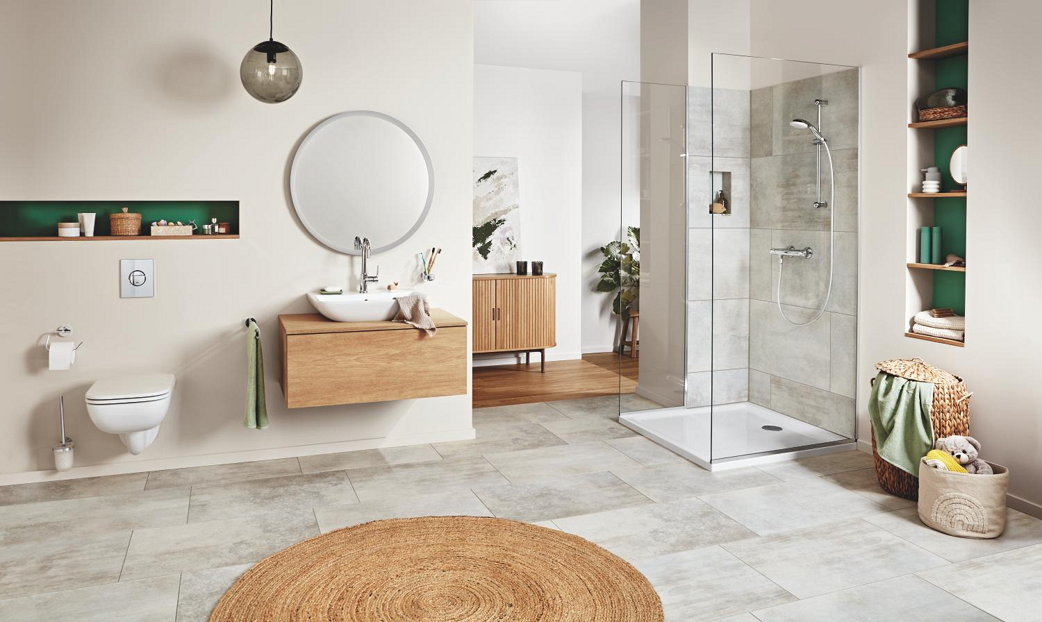 WC Grohe 39809000, 367 mm, 535 mm, 360 mm, 1 functii speciale, suspendat, interior zona montaj, jet de apa, Alb