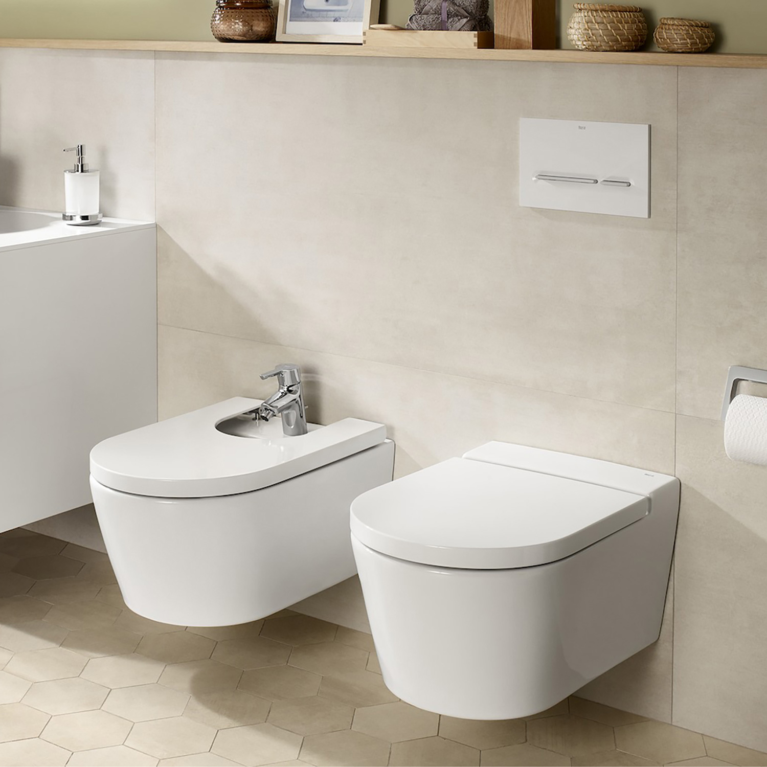 Vas WC Roca A346527000, Inspira, montaj suspendat, tip clatire jet de apa, tip evacuare orizontala, alb [10]