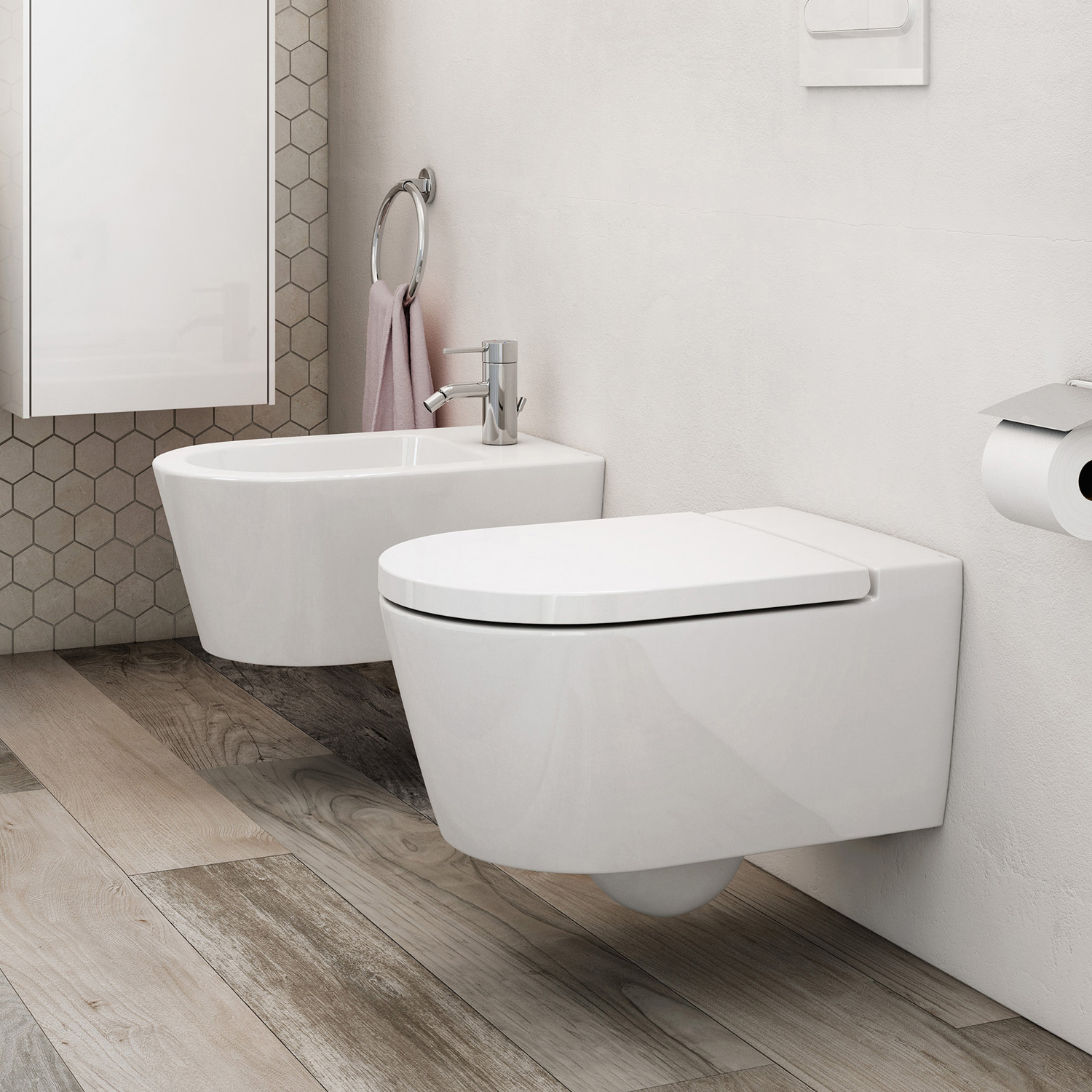 Vas WC Roca A346527000, Inspira, montaj suspendat, tip clatire jet de apa, tip evacuare orizontala, alb [4]