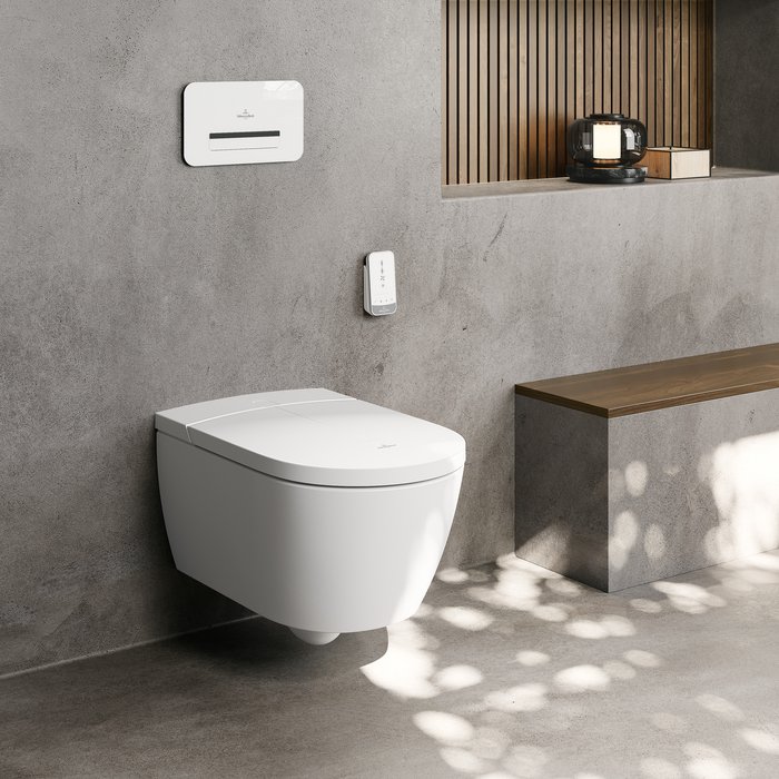 Villeroy and Boch Wc villeroy and boch viclean, suspendat, bideu electronic, rimless, capac softclose, alb, v0e200r1