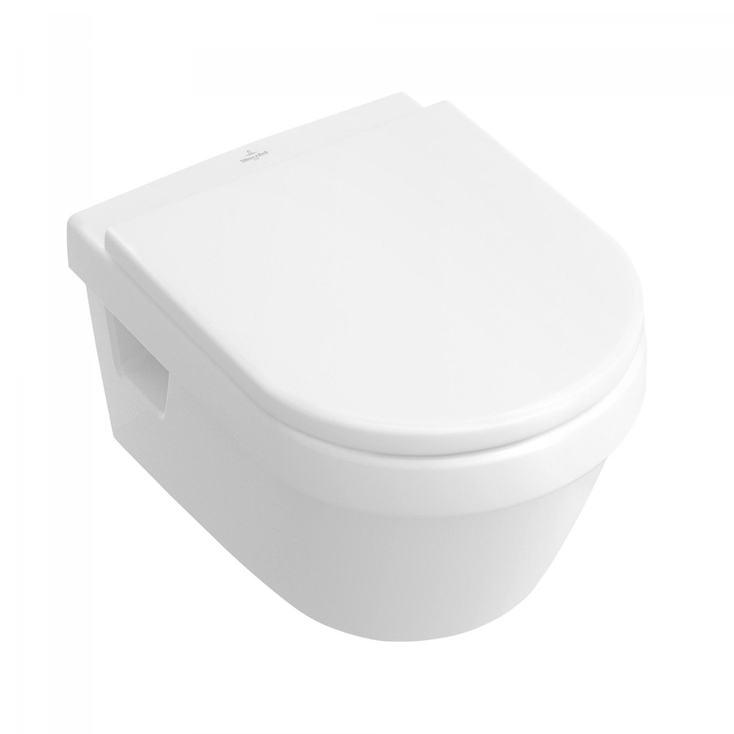 Villeroy and Boch Wc villeroy & boch architectura, suspendat, rimless, ceramicplus, capac softclose, alb, 5684hrr1