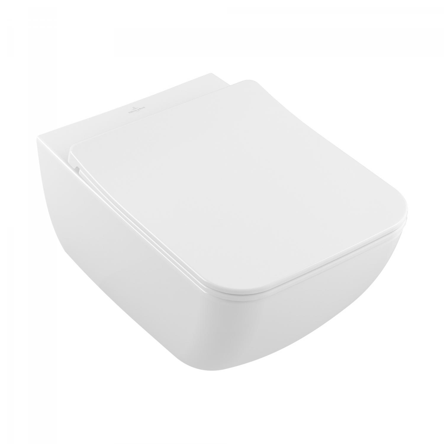 Villeroy and Boch Wc villeroy & boch venticello, suspendat, directflush, ceramicplus, capac softclose, alb, 4611rlr1
