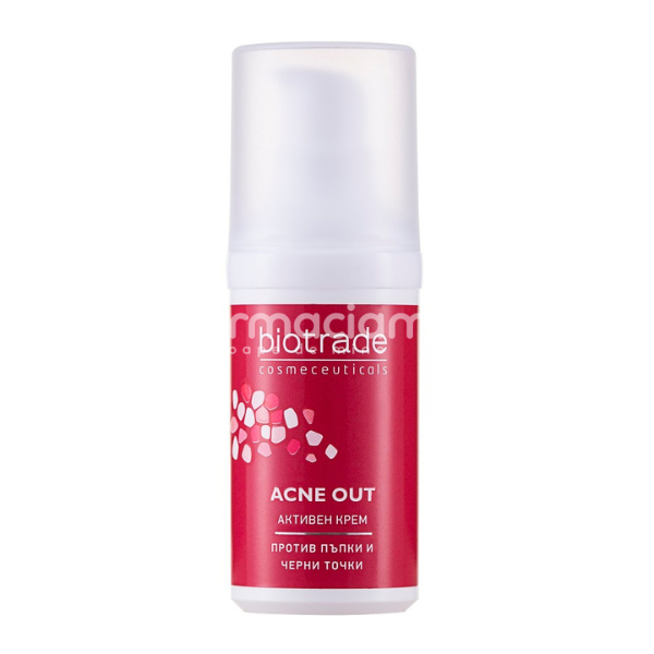Îngrijire ten - Crema activa pentru ten acneic Acne Out, 30 ml, Biotrade, farmaciamea.ro