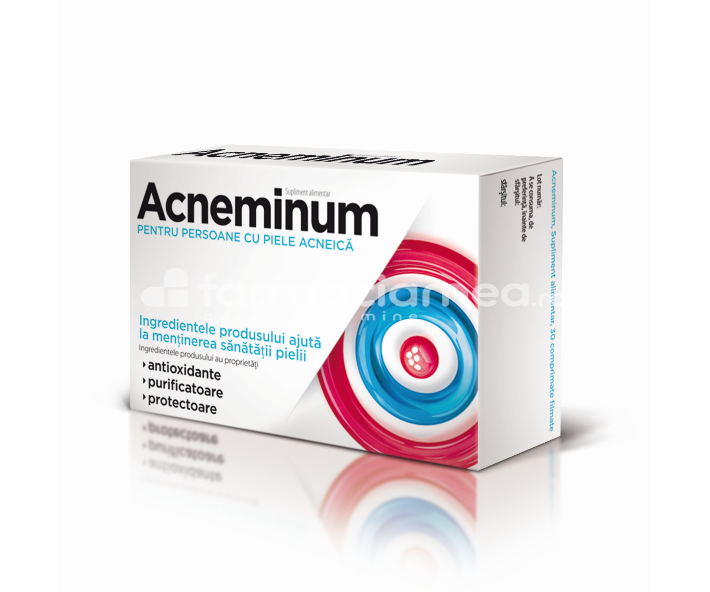Acnee - Aflofarm Acneminum pentru pielea cu tendinta acneica, 30 comprimate, farmaciamea.ro