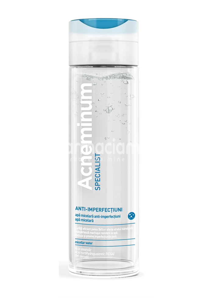 Loţiuni şi demachiante faţă - Aflofarm Acneminum Specialist Apa micelara anti-imperfectiuni, 200 ml, farmaciamea.ro