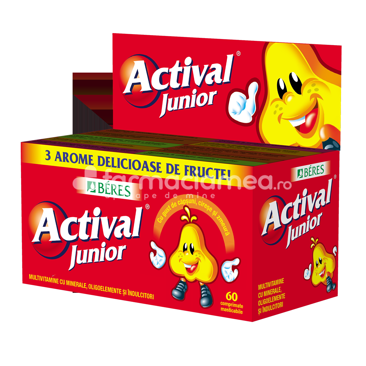 Vitamine și minerale copii - Actival Multivitamine junior, 60 comprimate masticabile, Beres, farmaciamea.ro
