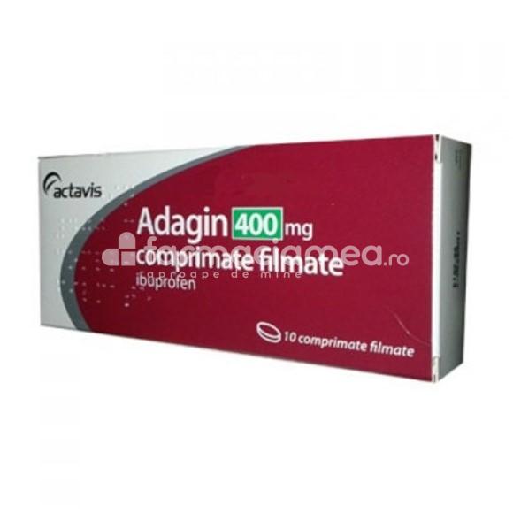 Durere OTC - Actavis Adagin 400 mg antiinflamator, 10 comprimate filmate, farmaciamea.ro