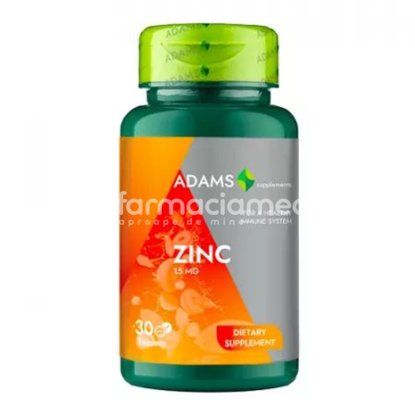 Imunitate - Adams Zinc 15mg, 30 tablete, farmaciamea.ro