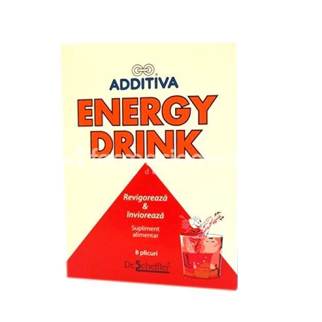 Minerale și vitamine - Additiva Energie drink, recomandat in perioadele solicitante, ofera energie, revigoreaza si invioreaza, 8pl, farmaciamea.ro