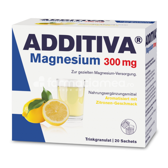 Minerale și vitamine - ADDITIVA Magneziu 300mg x 20plicuri, farmaciamea.ro