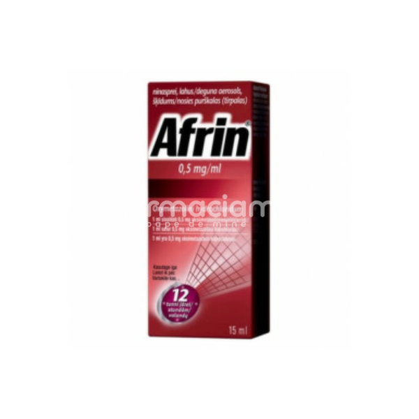 Decongestionant nazal OTC - Afrin spray nazal 0.5mg/ml x 15ml, farmaciamea.ro