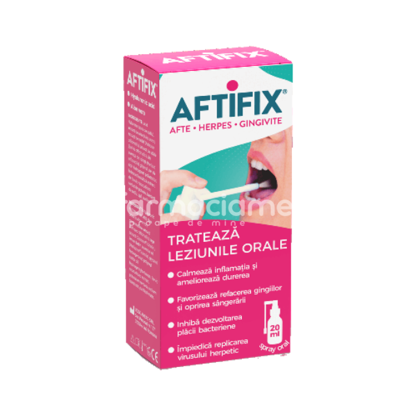 Afecțiuni ale  cavității bucale - Aftifix spray oral, 20 ml Fiterman Pharma, farmaciamea.ro