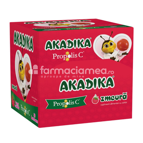 Imunitate copii - Akadika Acadele Propolis C cu aroma de zmeura, 50 bucati, Fiterman Pharma, farmaciamea.ro
