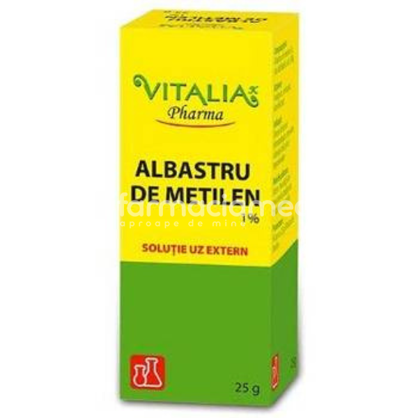 Consumabile medicale - Albastru de metilen 1%, antiseptic local si dezinfectant, 25g, Vitalia Pharma, farmaciamea.ro